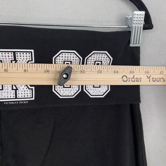 Victorias Secret PINK Pants Women Large Fold Over Yoga Capri Rhinestone 90s Y2K - Picture 10 of 16